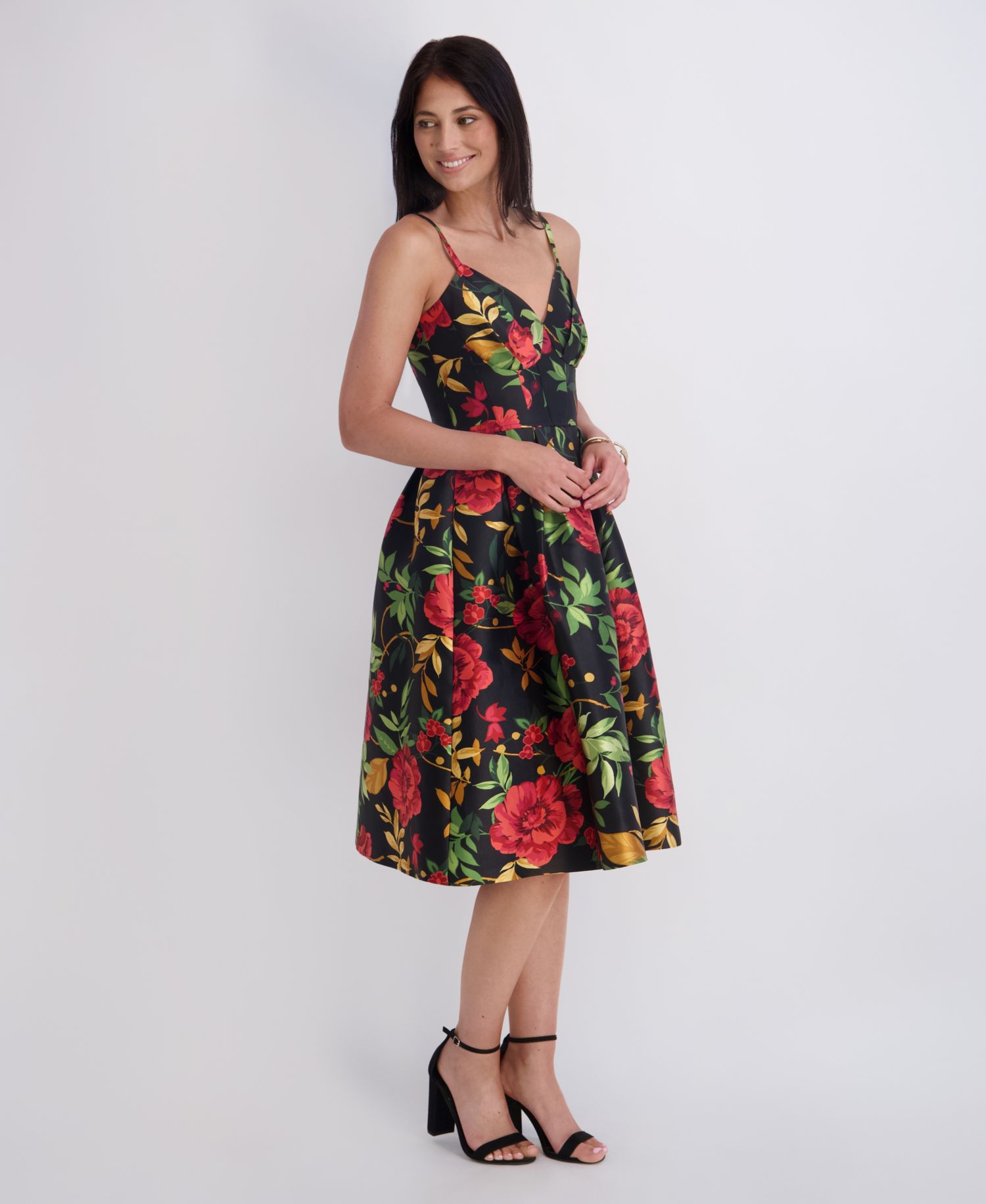 Women's Printed Sweetheart Neck Dress