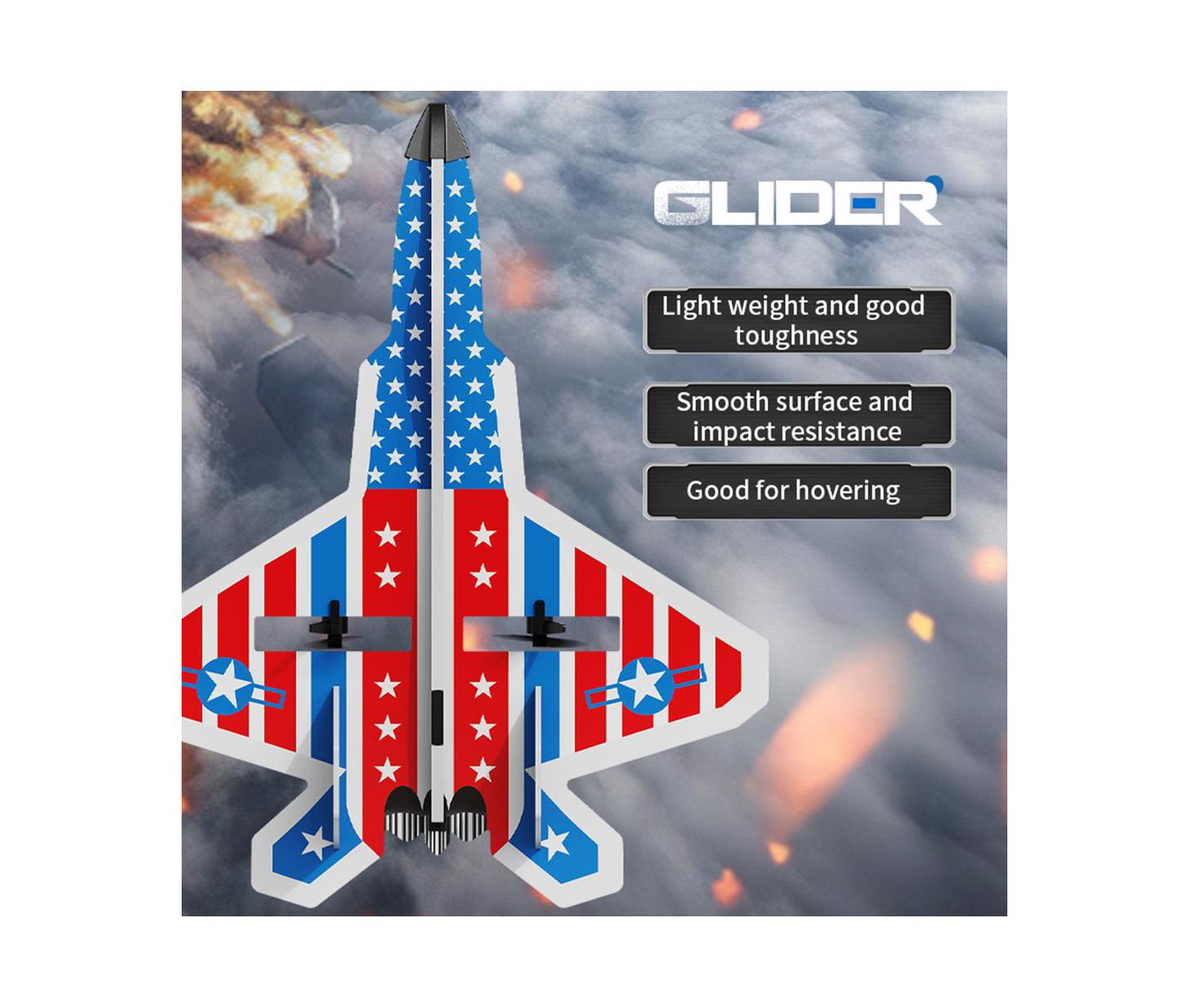 Детская игрушка Bruce & Shark 2.4G LED RC Glider Plane, цвет: Синий — фото 4