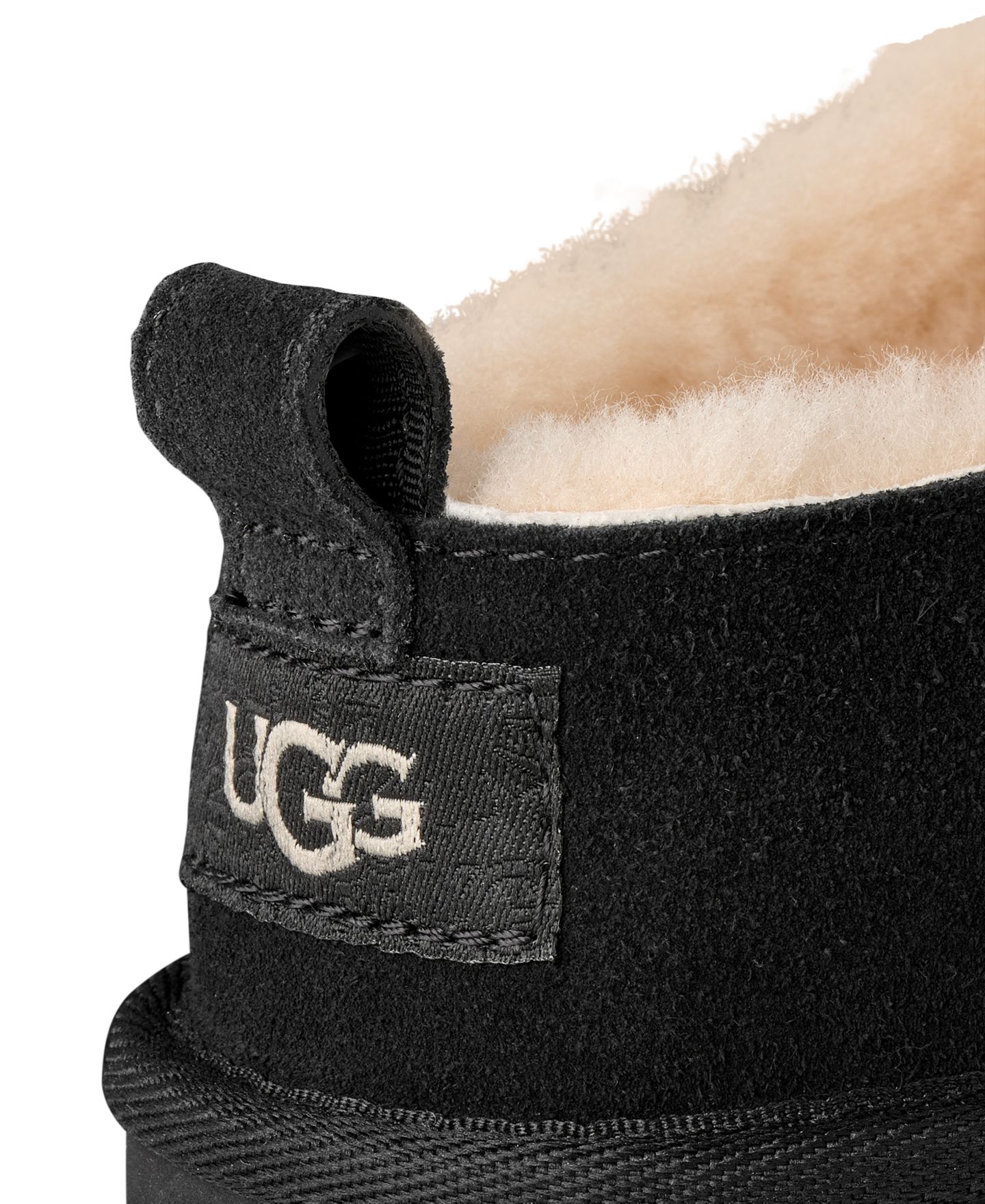 Детские ботинки UGG® Classic Micro Slip-On Booties, цвет: Чёрный — фото 7