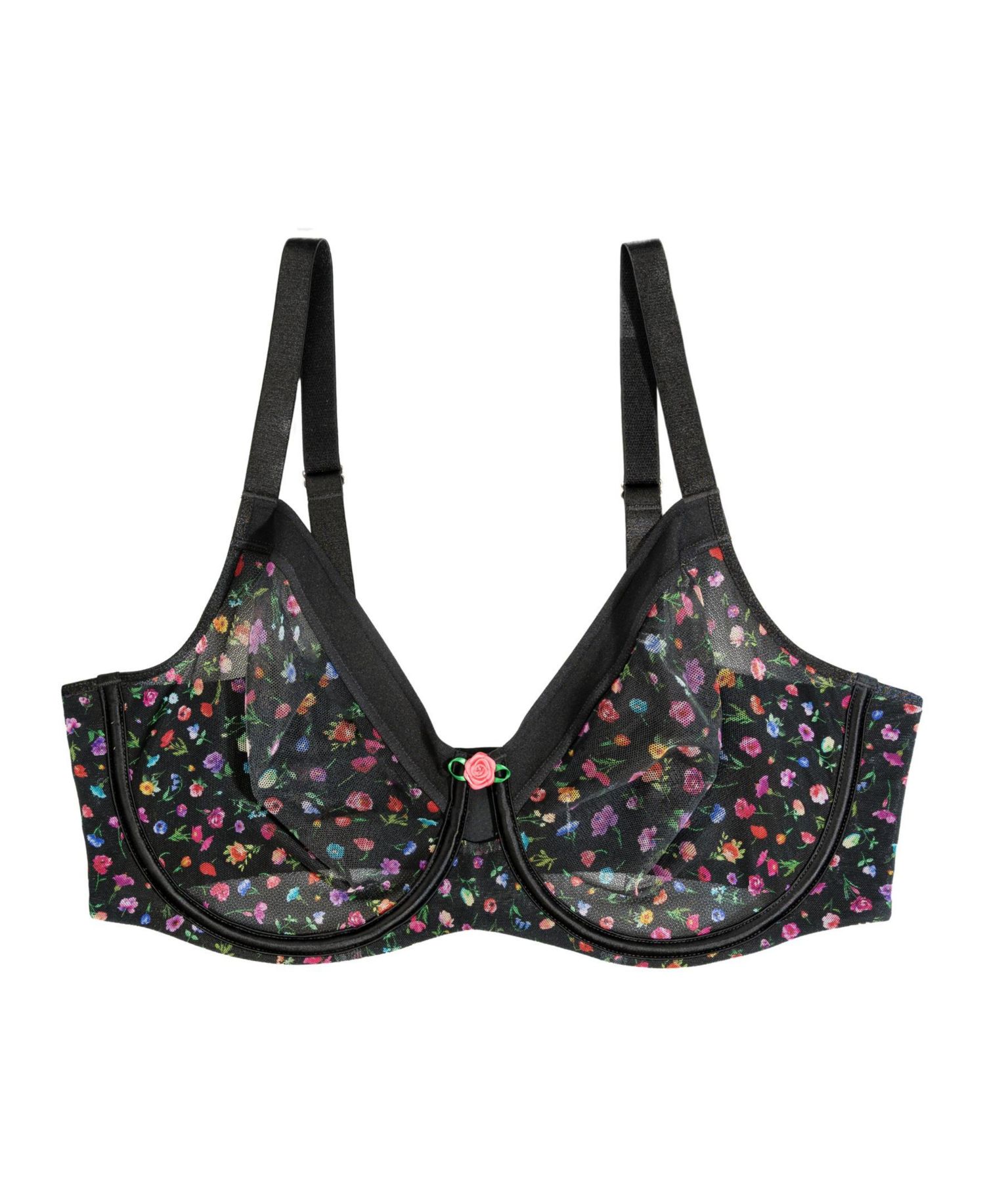 Women's Sheer Mesh Full Coverage Unlined Underwire Bra