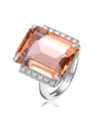Dazzling Sterling Silver Radiant Cubic Zirconia Statement Ring