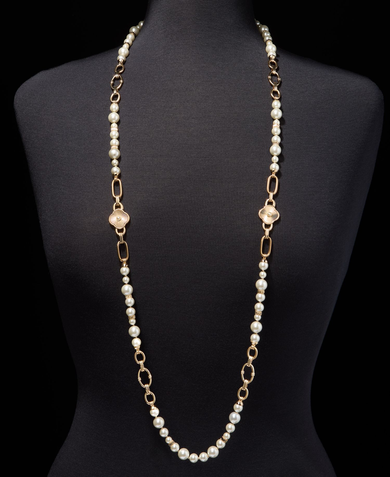 Crystal & Imitation Pearl Strand Necklace, 42"