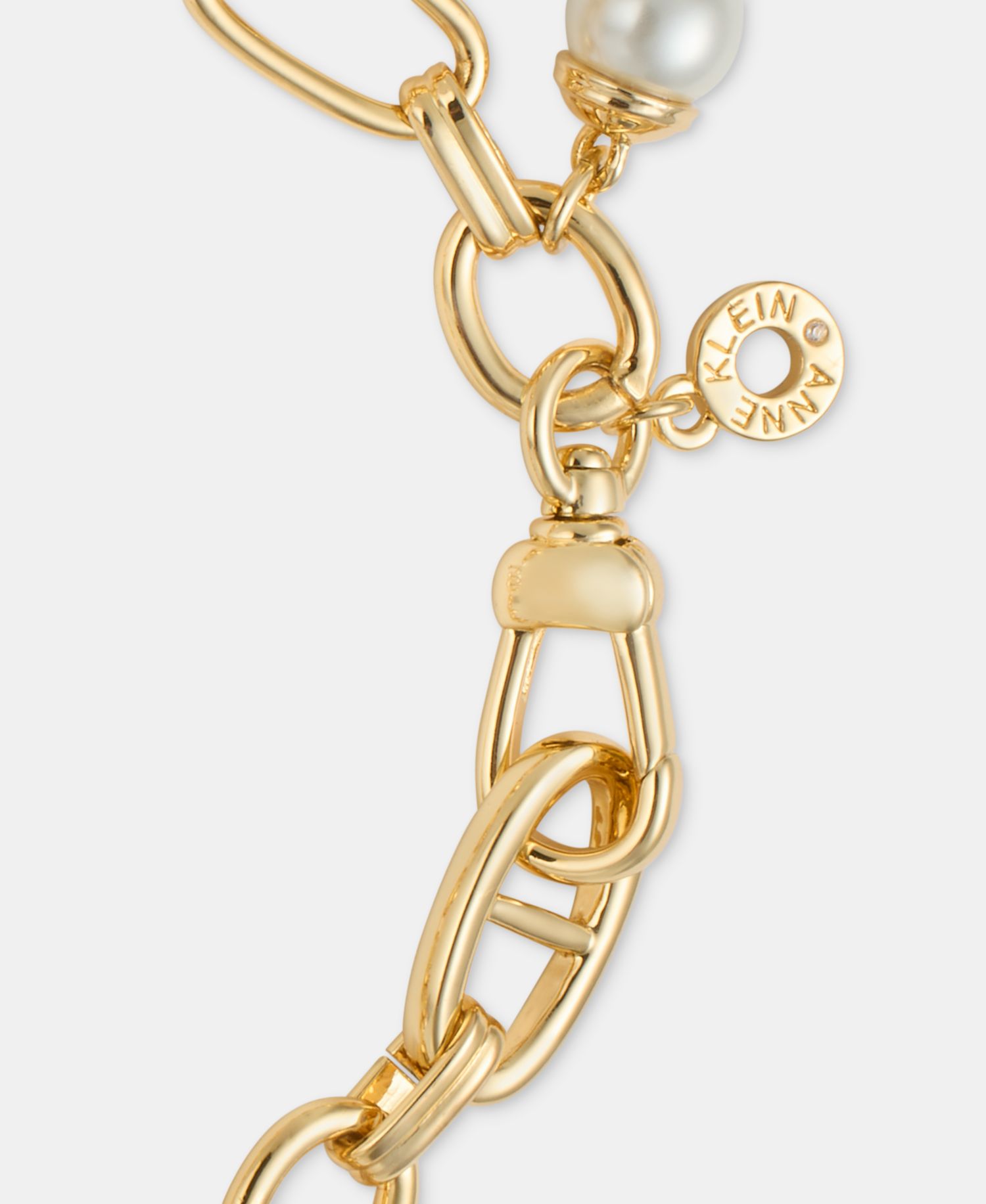 Crystal & Imitation Pearl Motif Charm Bracelet