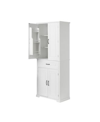 Bathroom Storage Cabinet with Doors and Drawer, Multiple Storage Space, Adjustable Shelf for Bathroom
