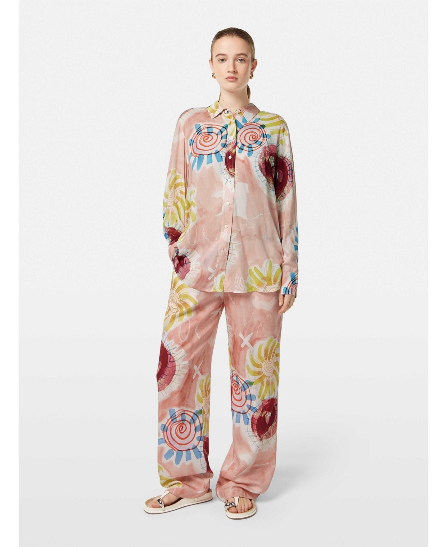 Женские брюки SCOTCH & SODA Gia Mid Rise Wide Leg Elasticated, цвет: Розовый — фото 2