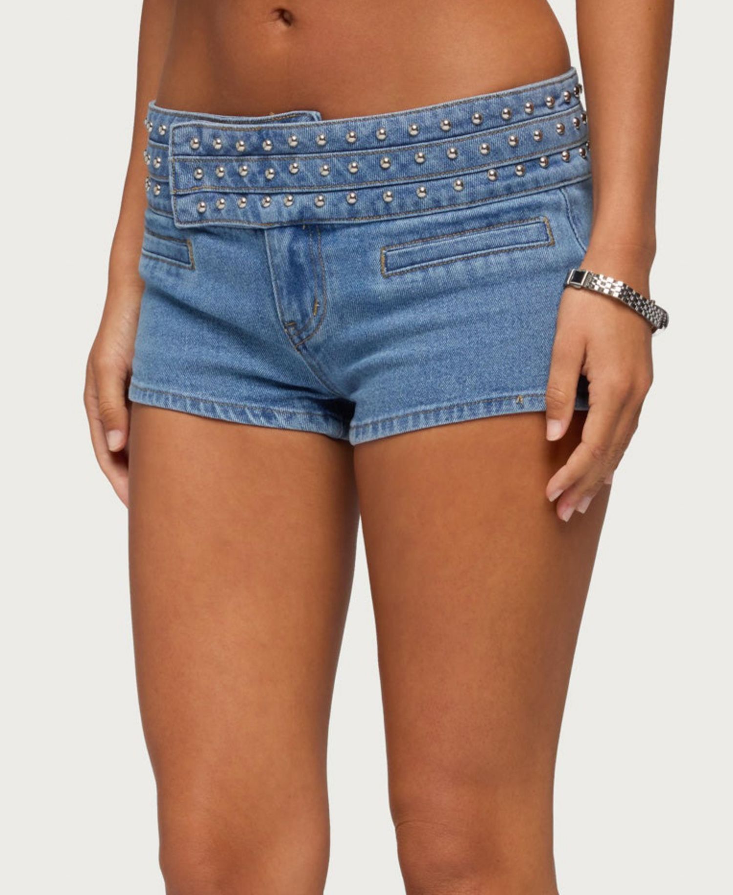 Women's Odetta Studded Low Rise Denim Shorts