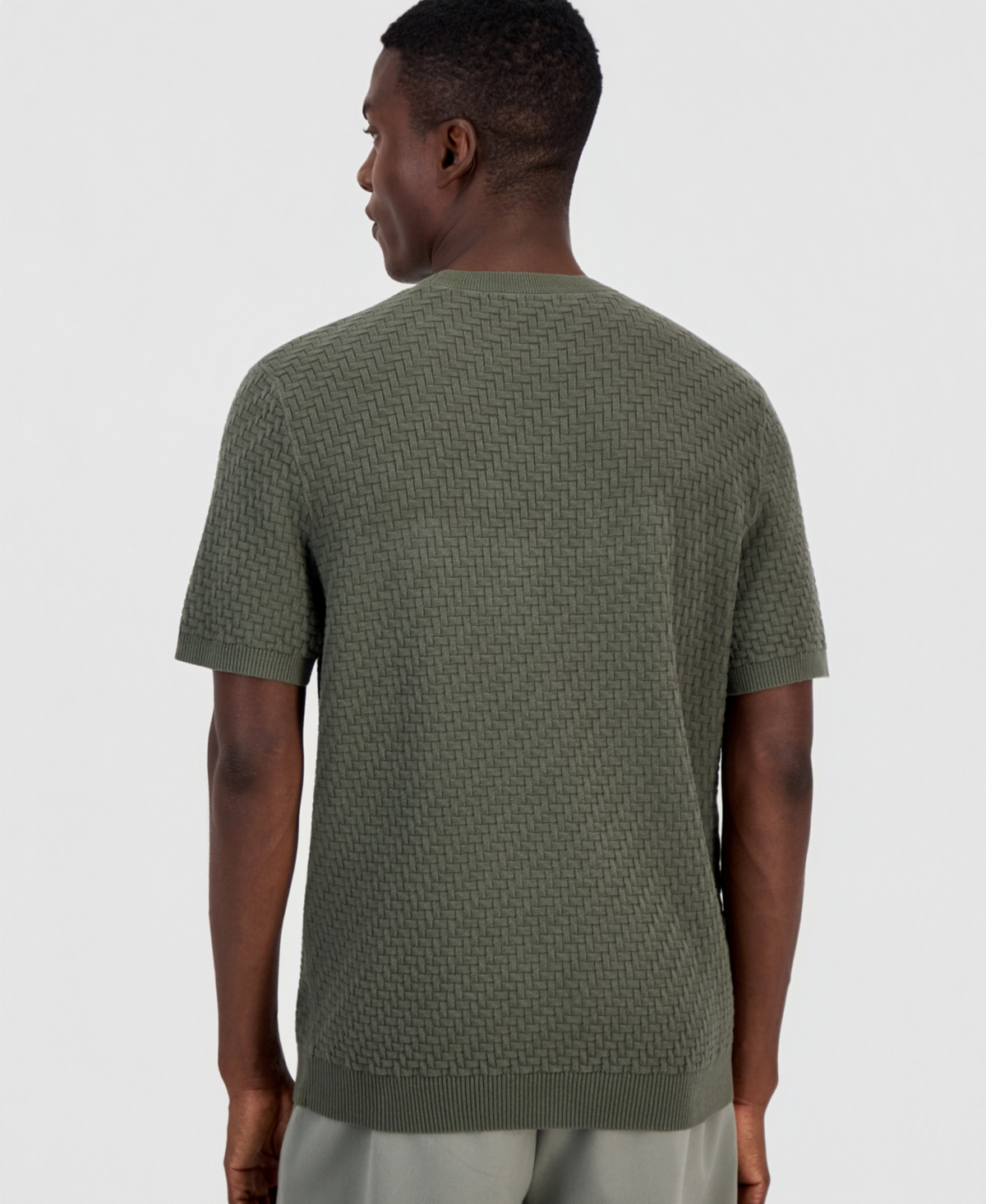 Alfani Men's Basketweave Sweater T-Shirt, Macy's Exclusive