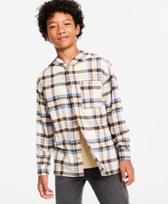 Boys' 4-20 Plaid Hooded Flannel Jacket