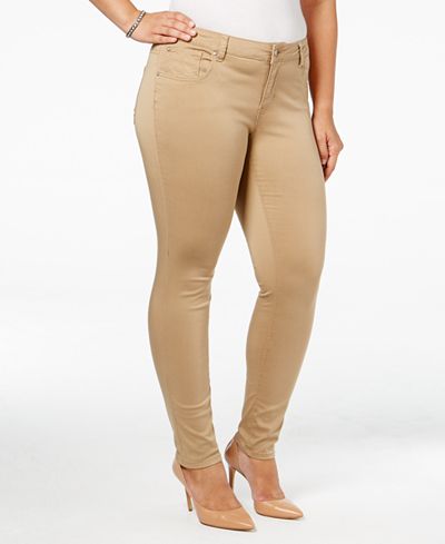 Celebrity Pink Trendy Plus Size Colored Wash Skinny Jeans