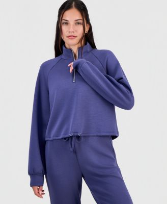 Juniors' Half-Zip Scuba Sweatshirt