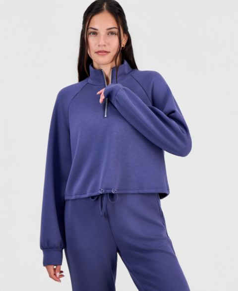 Женская толстовка Tinseltown Juniors' Half-Zip Scuba, цвет: Синий