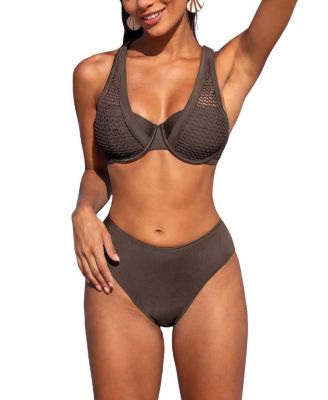 Women's Mesh Overlay Underwire Bikini Set
