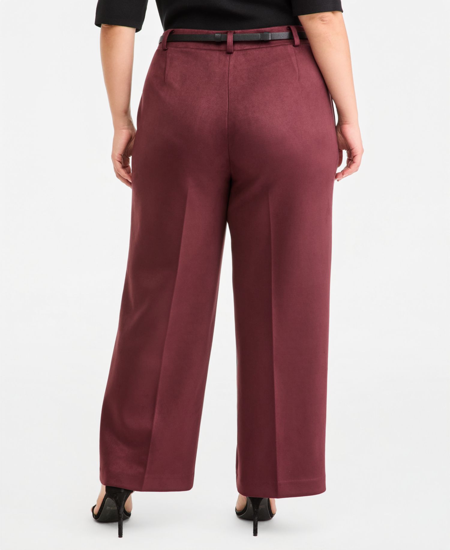 Plus Size Wide Leg Pull-On Pants