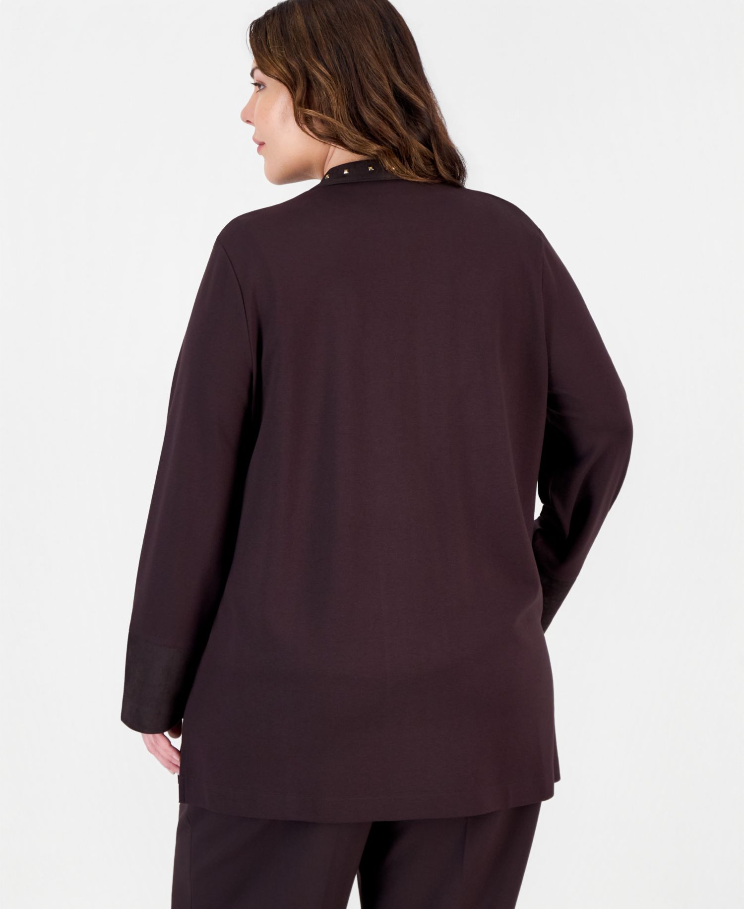 Plus Size Embellished Open Front Cardigan