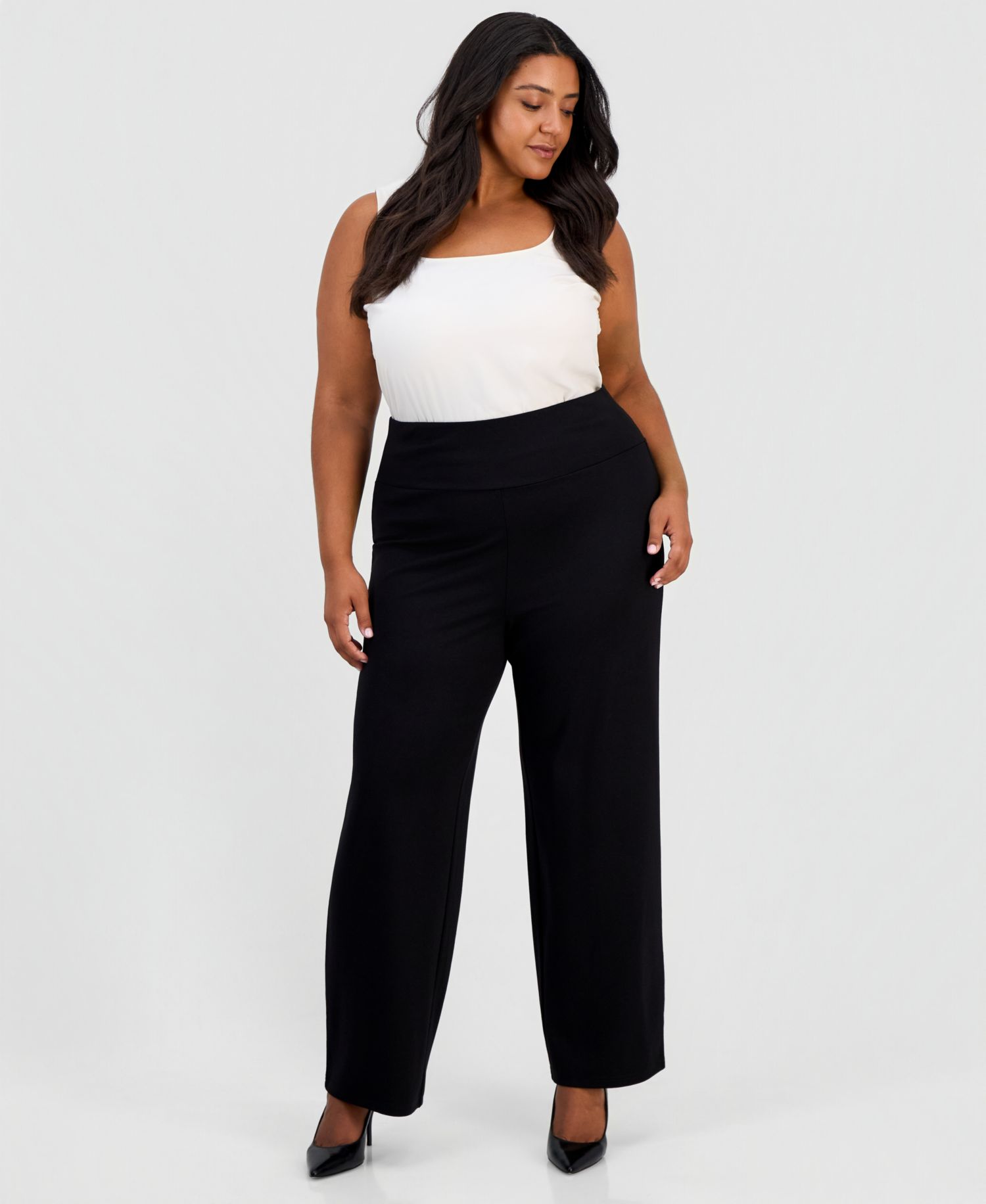 Plus Size Serenity High-Rise Wide-Leg Pull-On Trouser