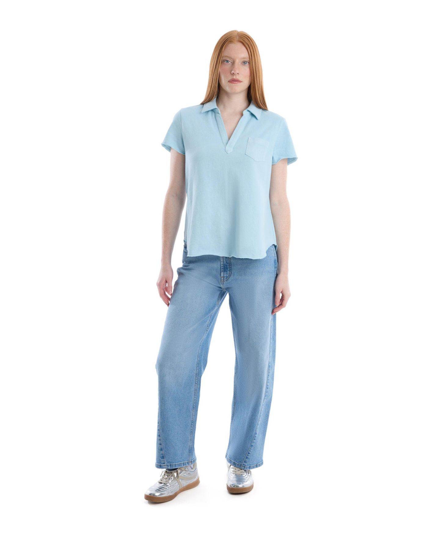 Женская футболка WILT Clothing Chest Pocket Polo, цвет: Синий — фото 3