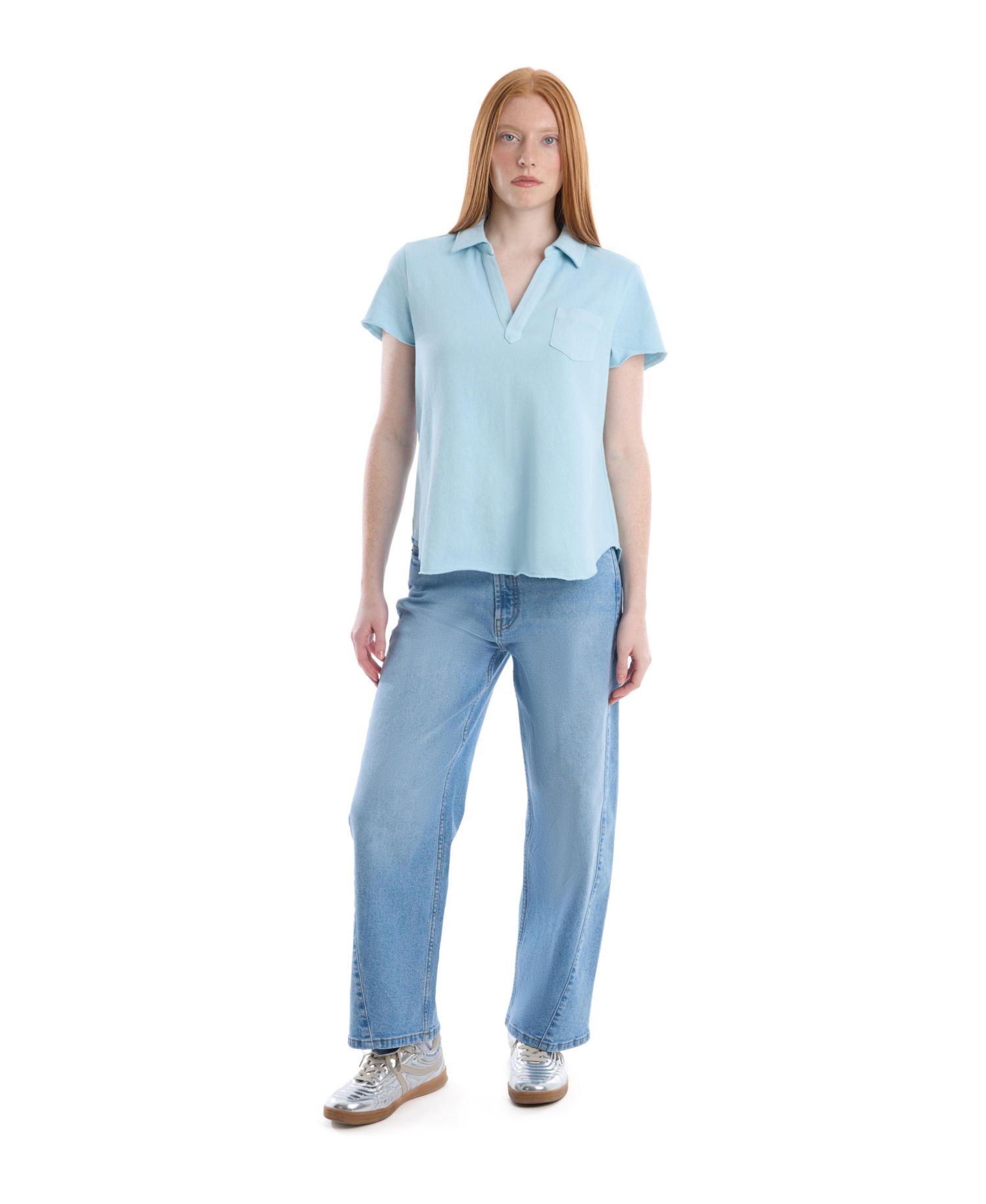 Women's Clothing Chest Pocket Polo Tee