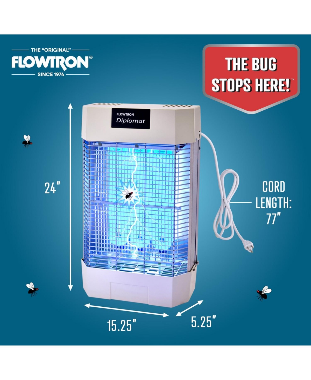 Flowtron Indoor Bug Zapper, Electric Insect Killer 120W Uv, Pheromone Lure, 2000 Sq Ft, Ul Certified