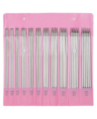 55-Piece Double Pointed Knitting Needles Set, 11 Sizes, 2mm to 6mm, Stainless Steel Short Knitting Needles