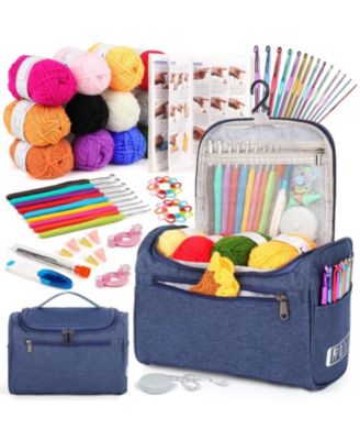 Crochet Kit for Beginners - 23 Crochet Hooks, 655 Yards Yarn Set with Instruction, Bag and Accessories