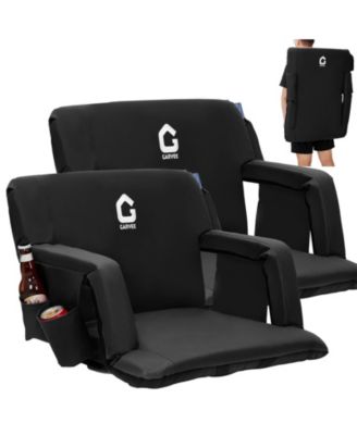 2-Pack Portable 24.5in Folding Reclining Stadium Seats, Folding Bleacher Chairs