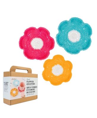 Flower Coasters Floral Crochet DIY Kit for Beginners