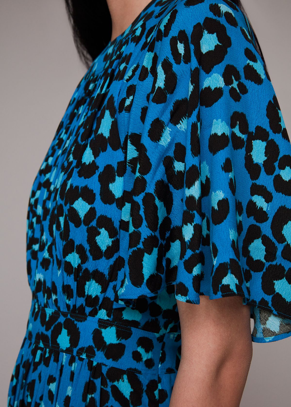 Whistles Women's Painted Leopard Amelia Midi Dress view 4 — MAYCSS fashion products