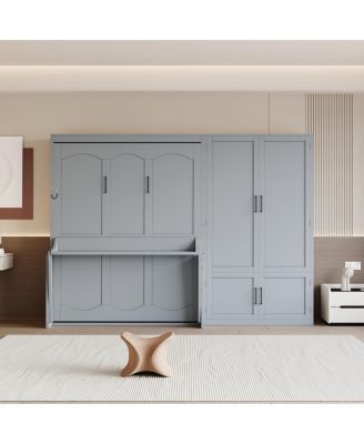  Queen Size Murphy Bed Wall Bed with Closet