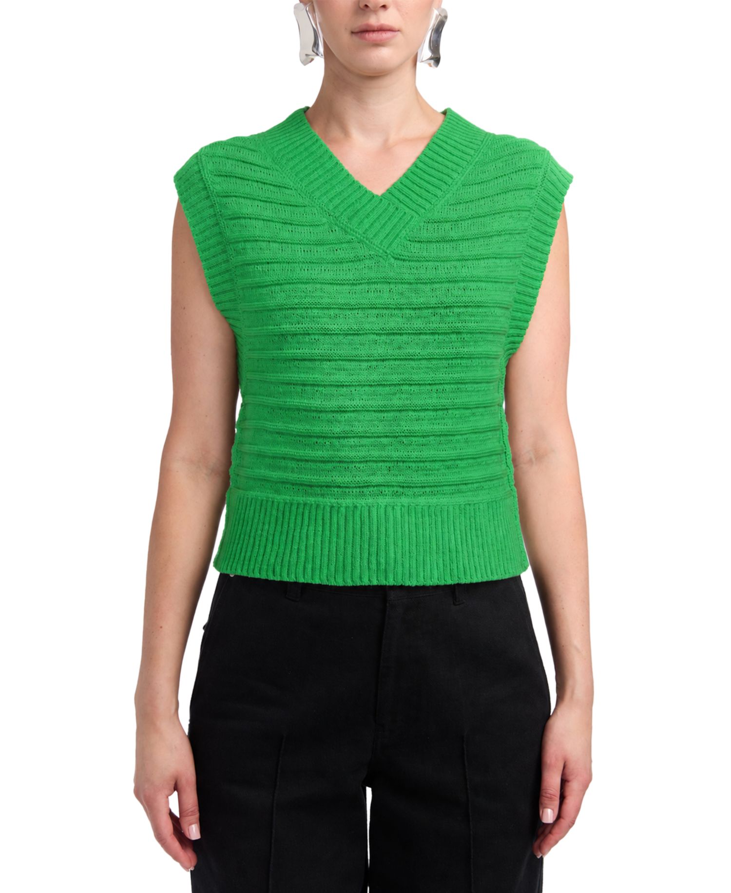 Women's Bryce Textured Knit V-Neck Sweater