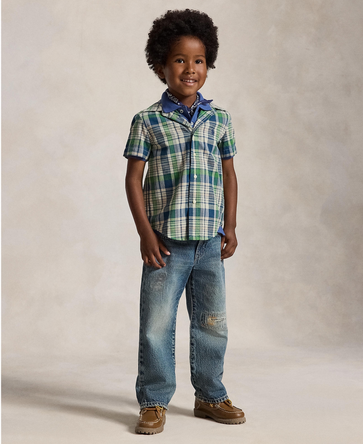 Polo Ralph Lauren Boys' 2T-7 Plaid Cotton Shirt