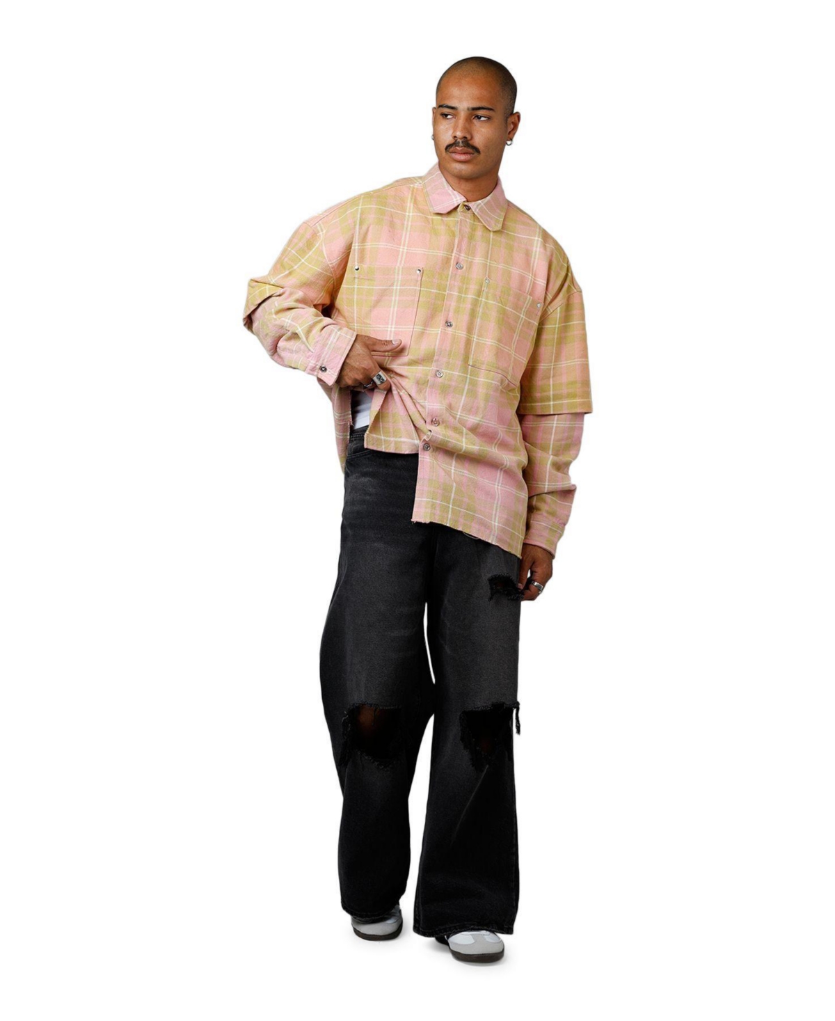 mnml Men's Dip Fade Flannel Shirt
