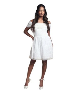 Women's Bardot Embellished Bridal Mini Dress