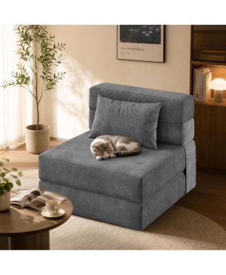 4-in-1 Folding Sofa Bed - Convertible Sleeper Chair with Pillow, Portable Fold Out Couch Bed for Living Room or Bedroom