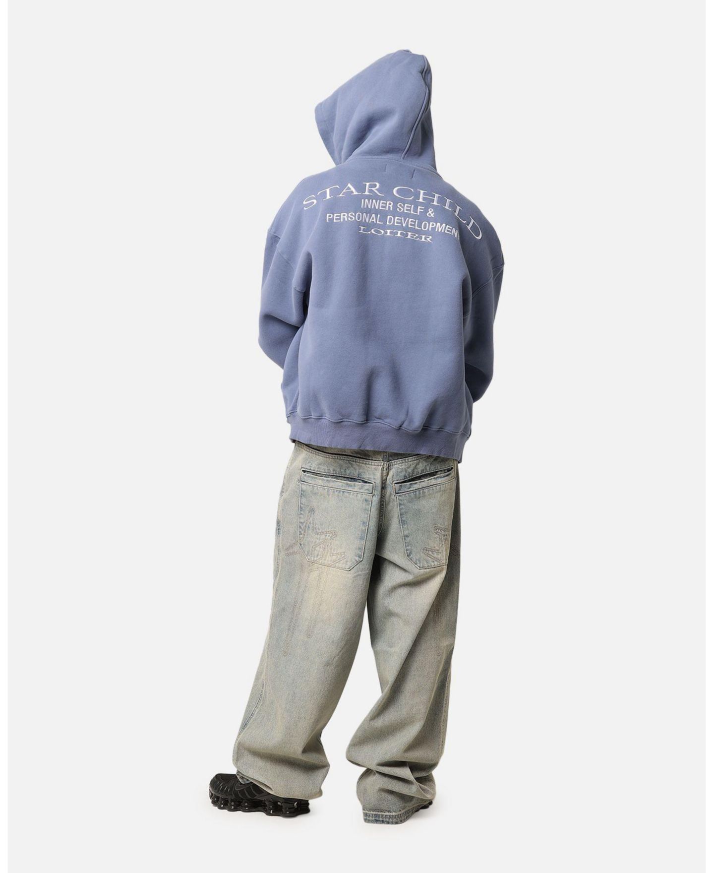 Мужское худи Loiter Star Child Zip, цвет: Синий — фото 4