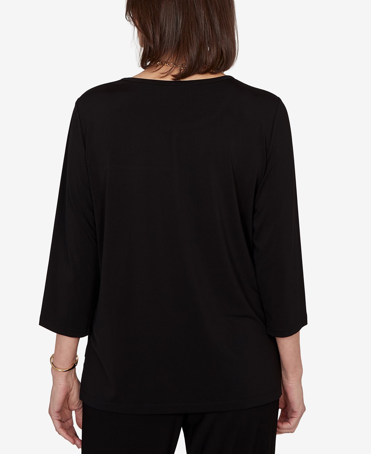 Petite Spliced Geometric Print Top