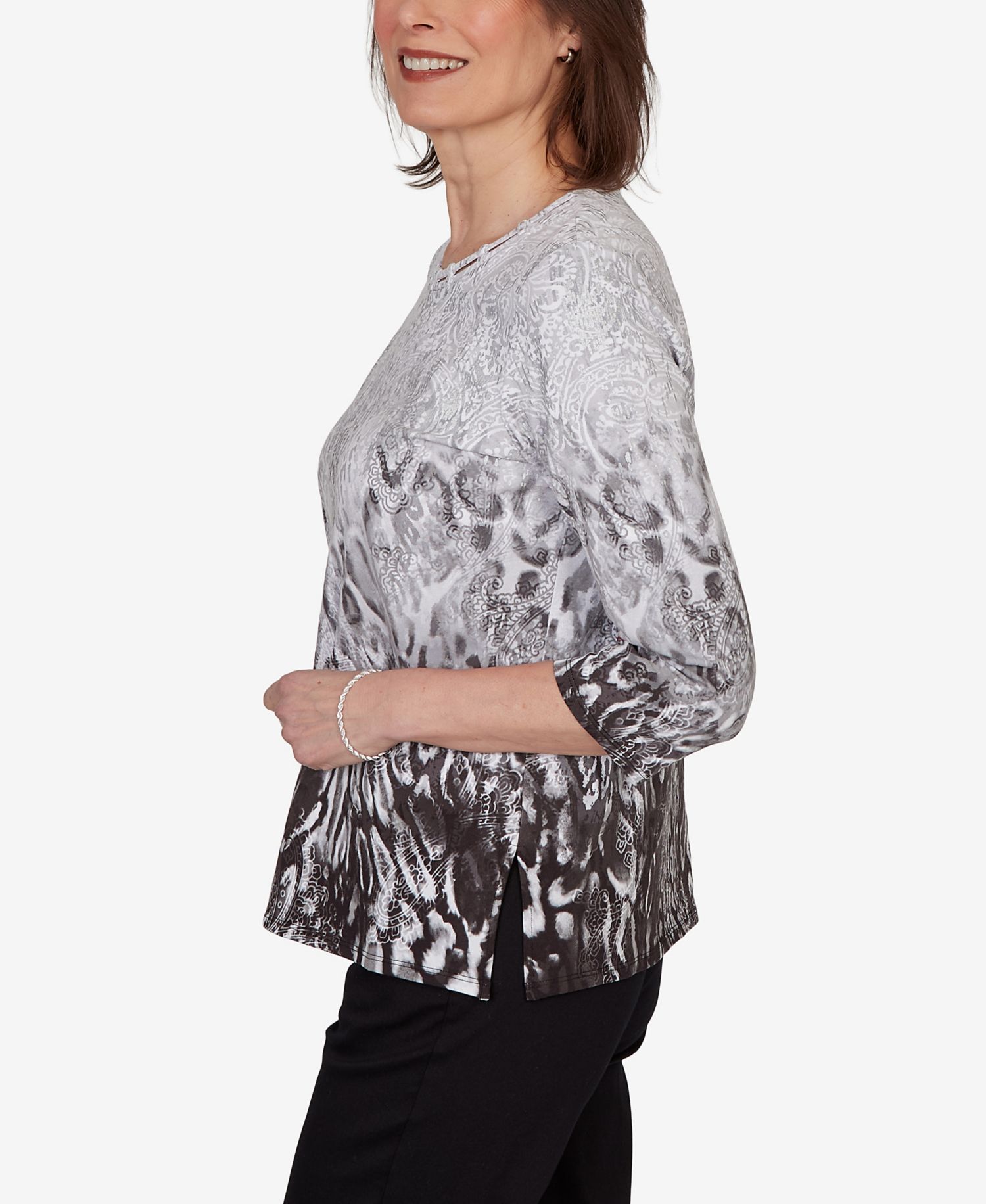 Petite Mono Ombre Animal Print Top