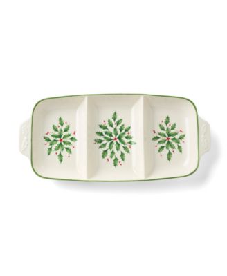 Holiday Carved Divided Dish