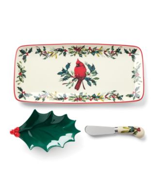 Winter Greetings 3-Piece Tray and Spreader Set