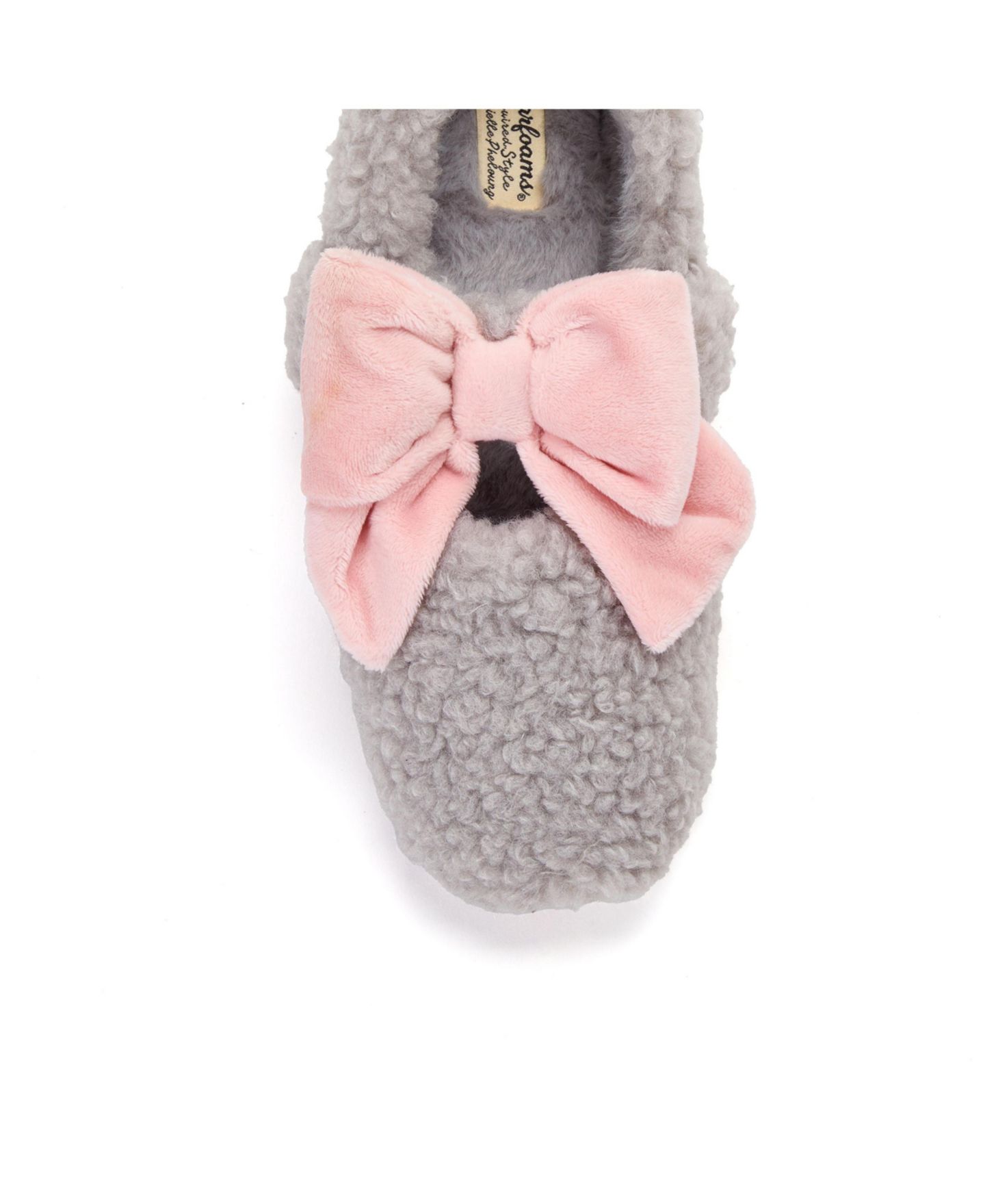 Женские тапочки Dearfoams Pennie Maryjane With Bow Slippers, цвет: Серый — фото 7
