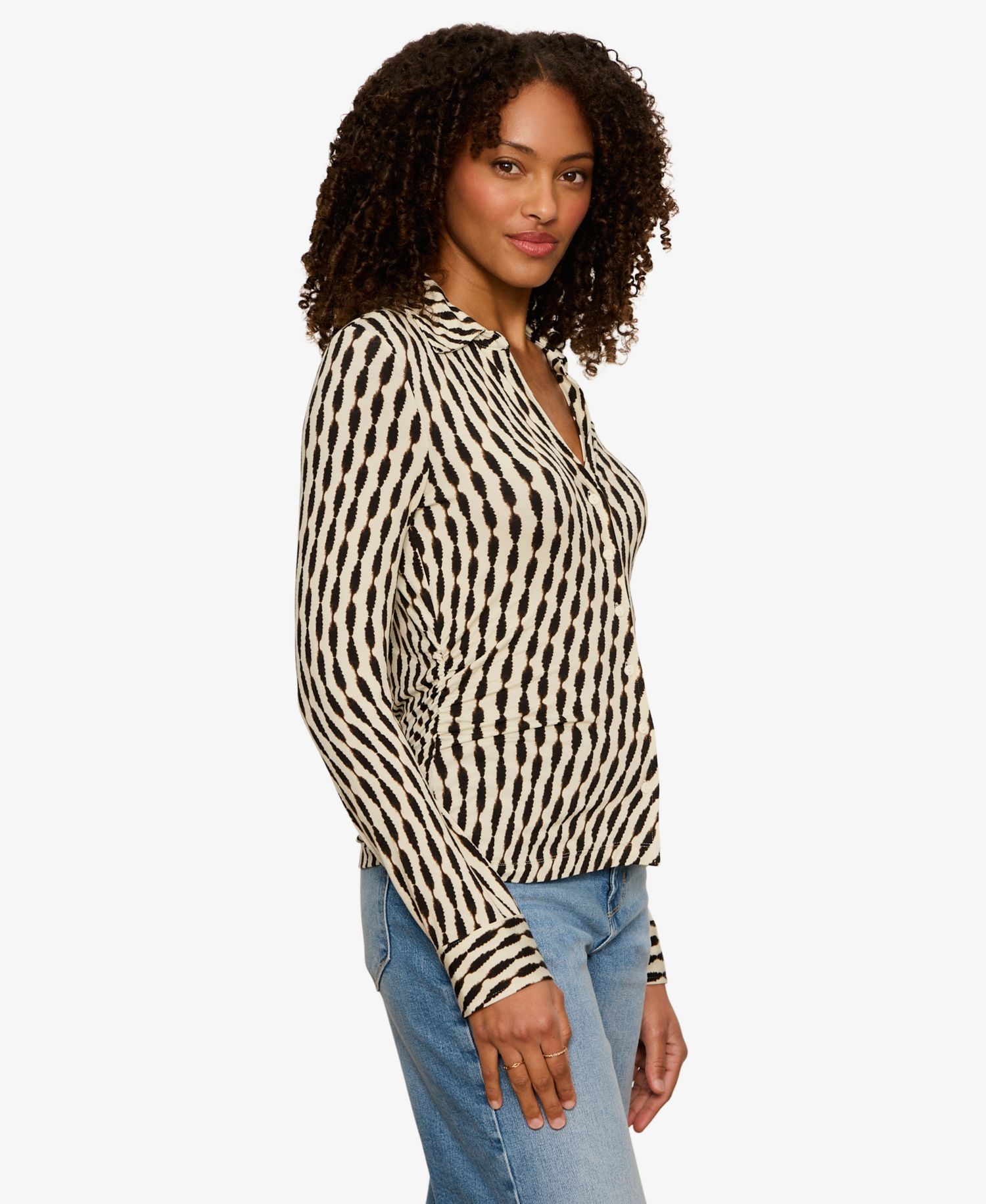 Women's Juno Long-Sleeve Slinky Button-Up Shirt