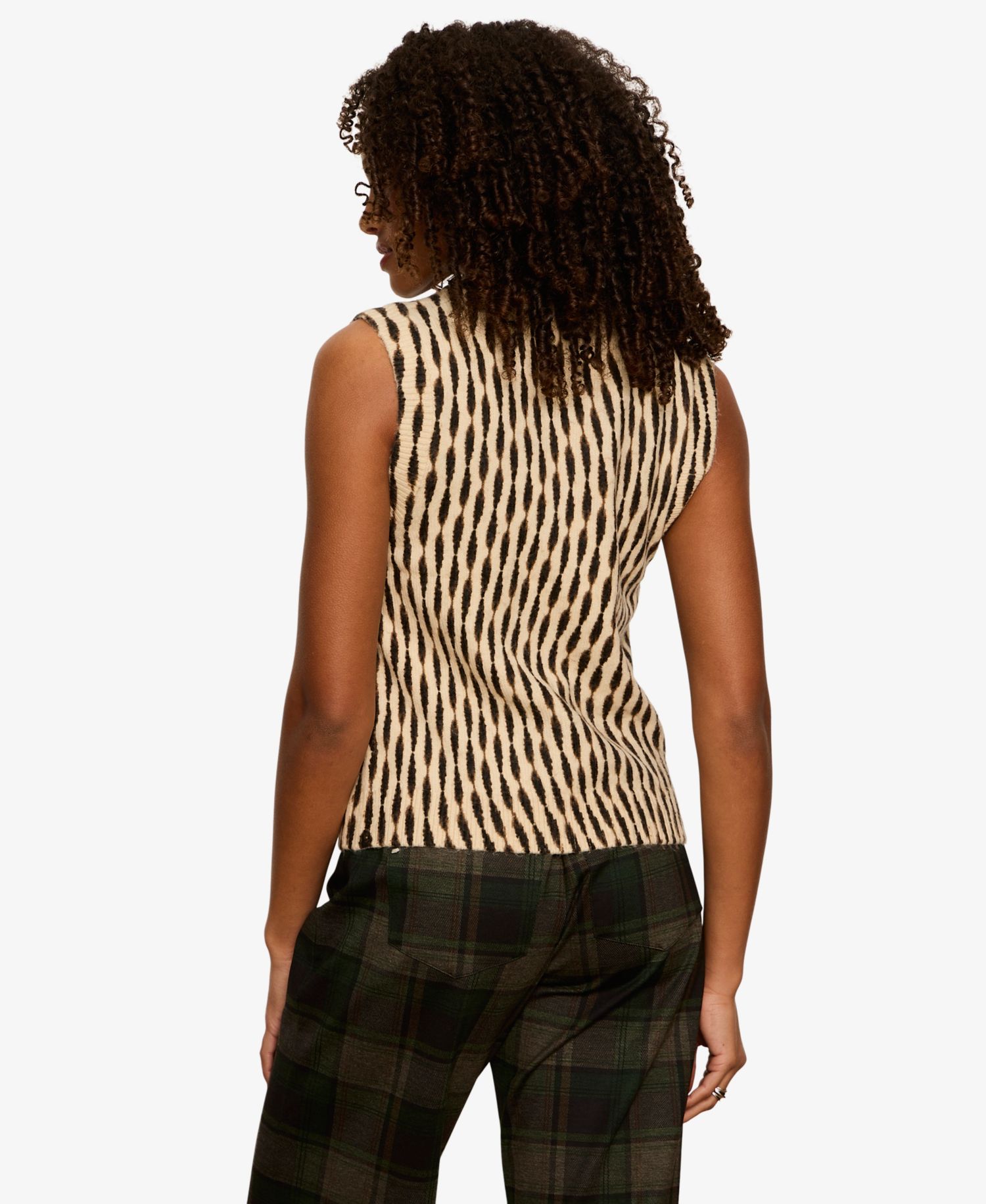 Petite Printed Sleeveless Sweater