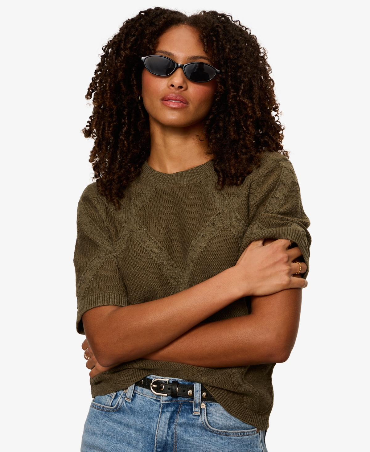 Sanctuary Women's Short-Sleeve Cotton Sweater T-Shirt