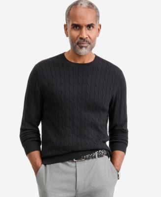 Men's Cable-Knit Crewneck Sweater, Macy's Exclusive