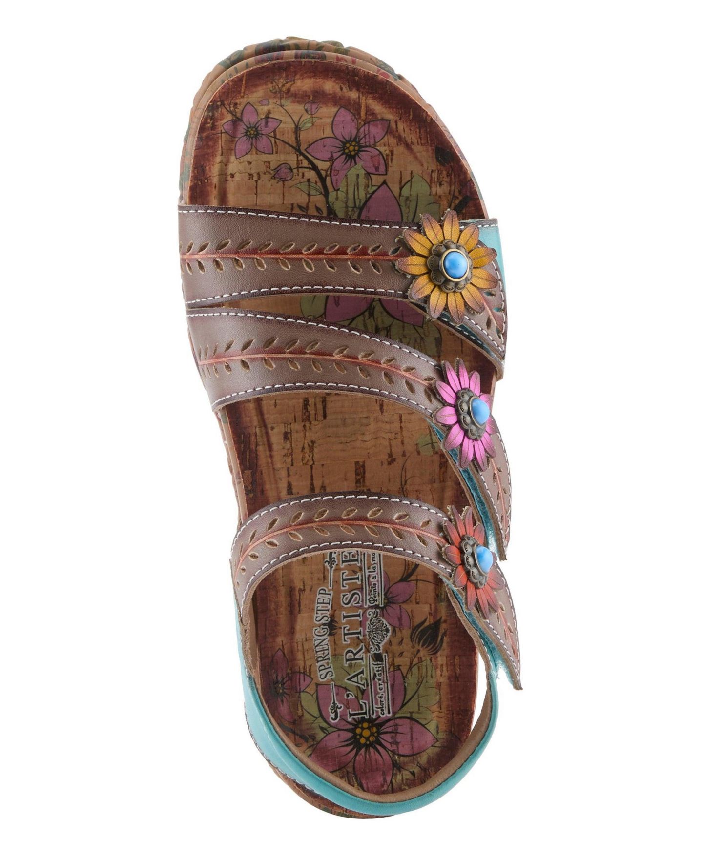 Женские сандалии L'Artiste Anewtrio Wedge Sandal with Leather Upper, цвет: Серый разноцветный — фото 3