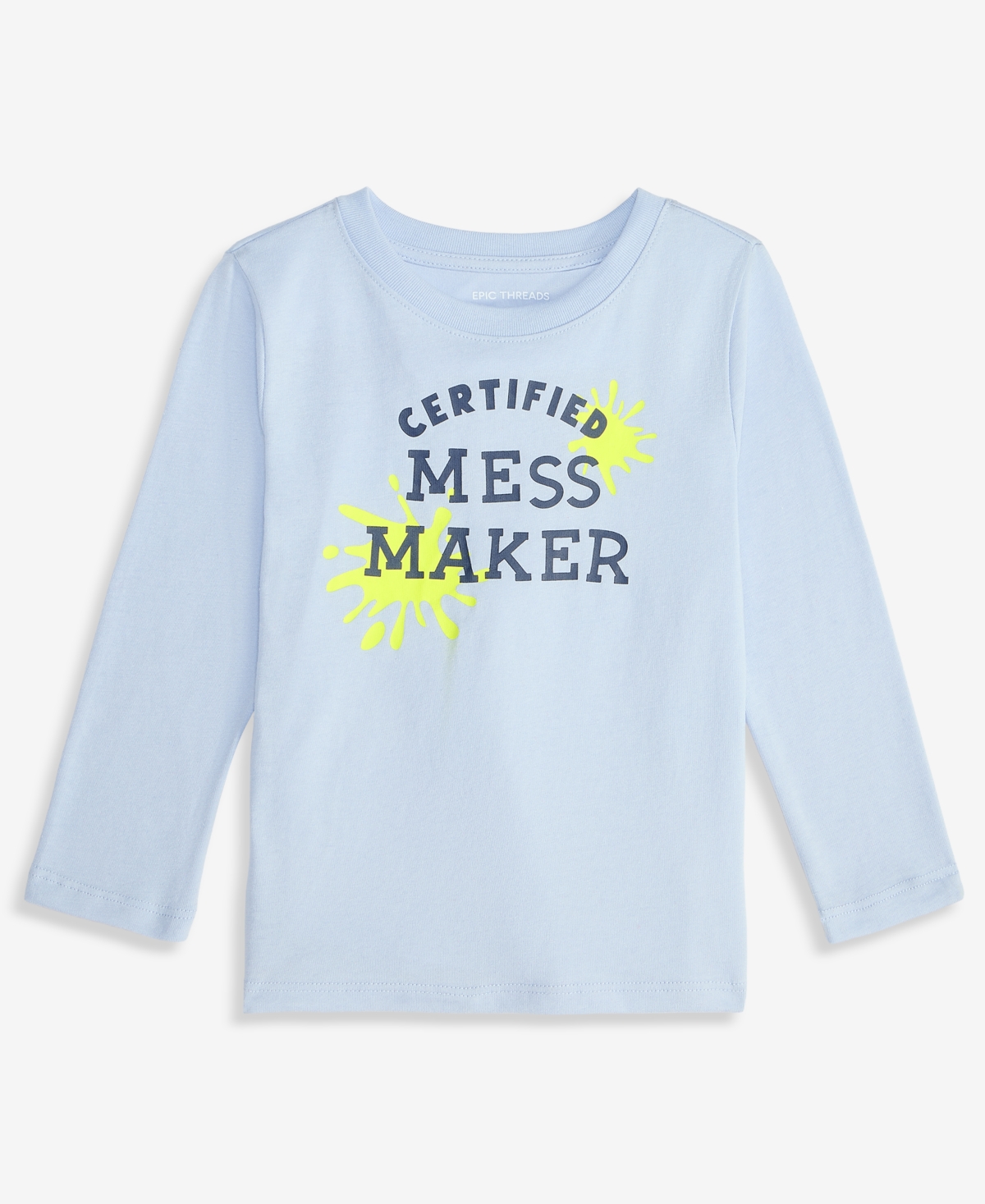 Epic Threads Kids' Toddler Boys' 12m-5t Long-sleeve Mess Maker T-shirt, Macy's Exclusive In Niagara Mi
