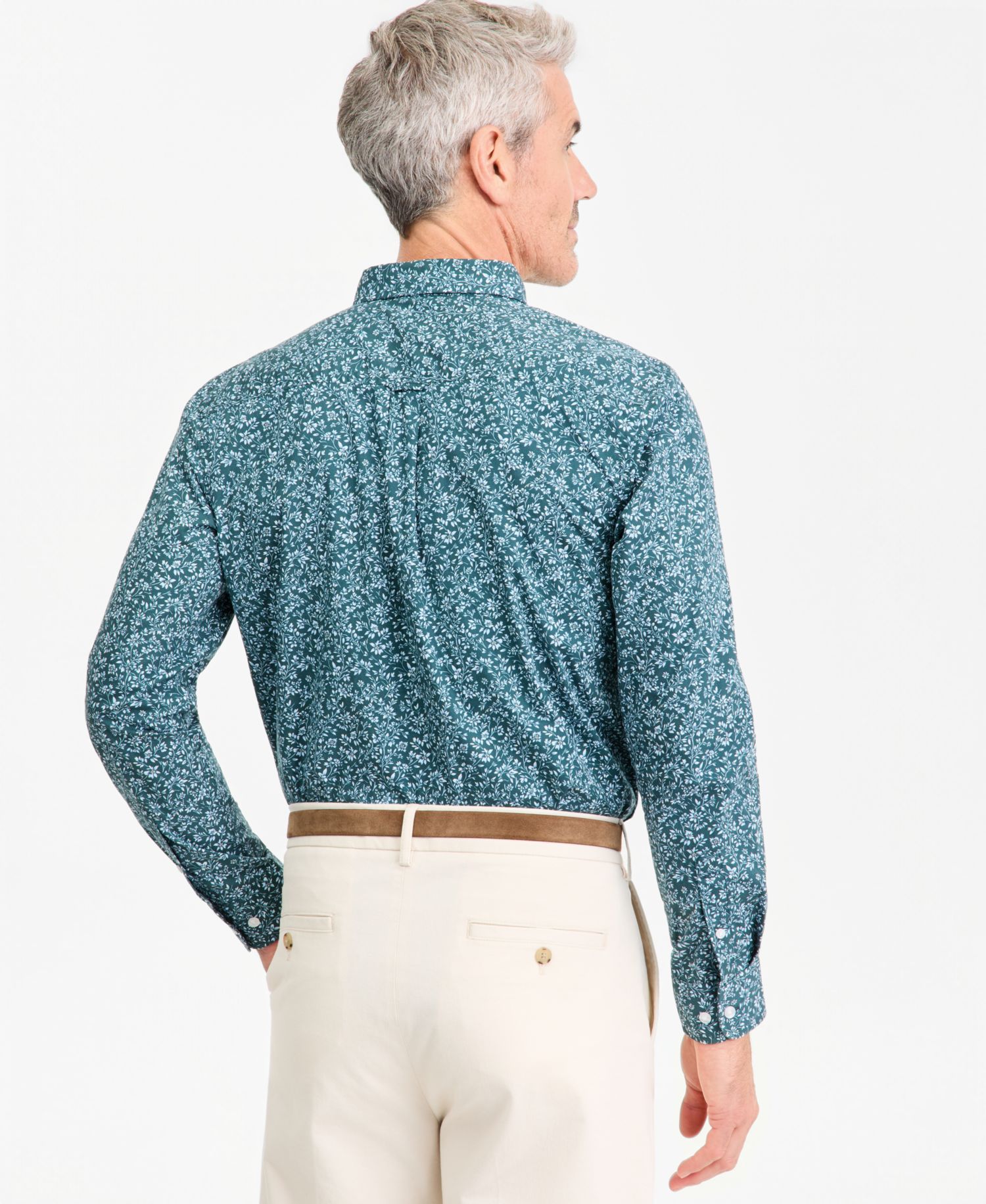 Men's Floral Poplin Button-Down Shirt