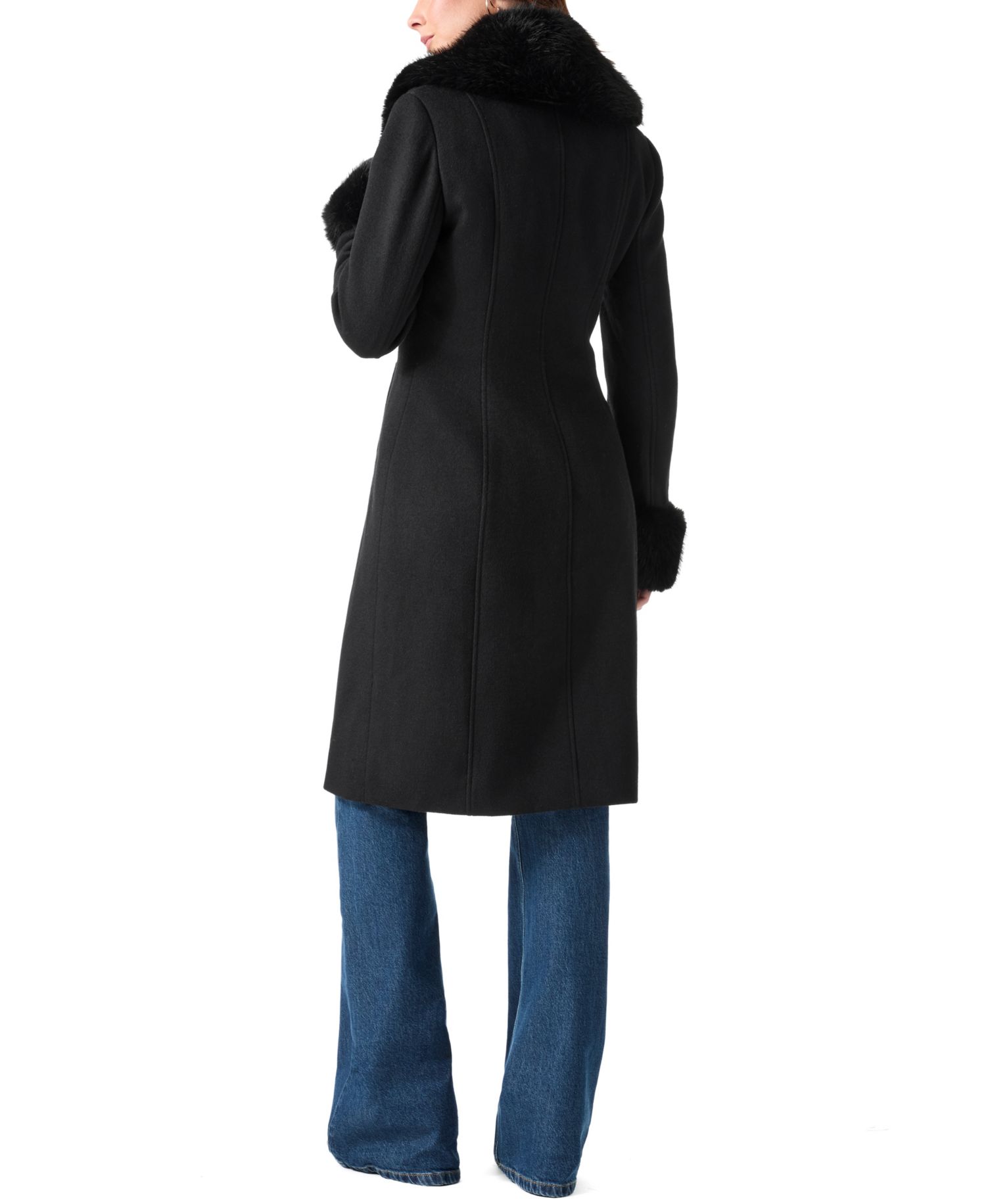 Women's Faux-Fur Trimmed Coat