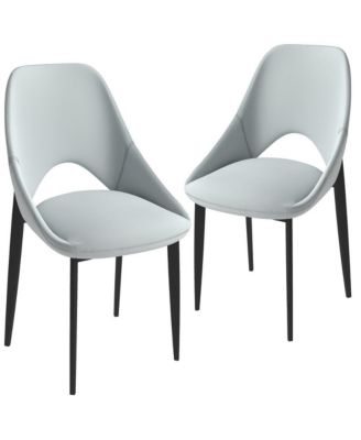 Amalfi Upholstered Fabric Dining Chair Set of 2 Modern Side Chair with Iron Legs, Mid-Century Accent Chair for Dining Room or Kitchen