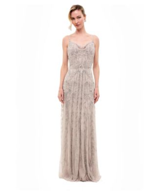 Women's Embellished Sequins Cowl Maxi Dress