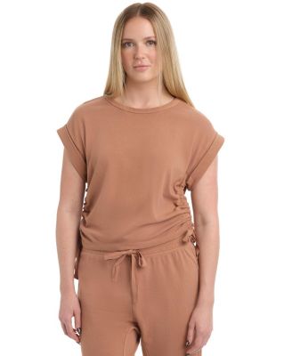 Women's Round Neck Side Drawstrings Tee